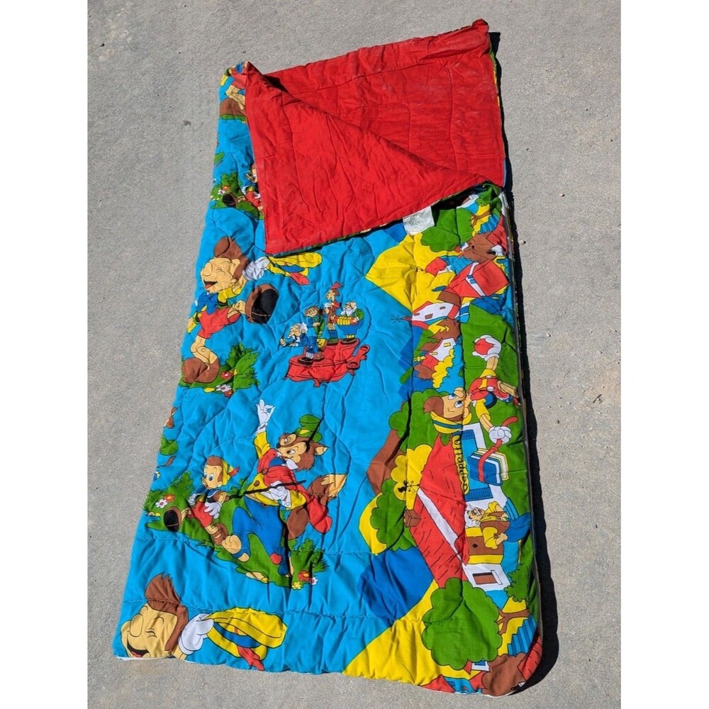 Vintage Pinocchio Disney Wamsutta Slumber Sleeping Bag Nap Sac RARE Great Cond